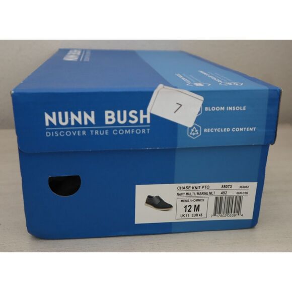 Nunn Bush 85073-492 Men's Sz 12M Navy Multi Chase Knit Plain Toe Oxfords - Picture 12 of 12